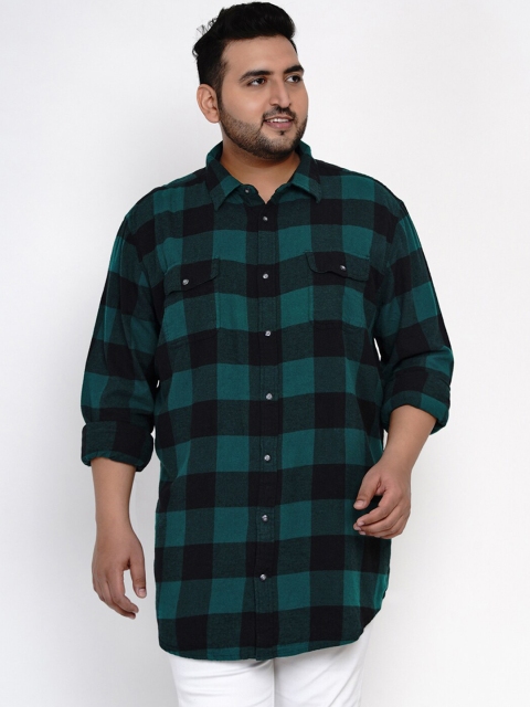

Santonio Men Green Regular Fit Checked Casual Shirt