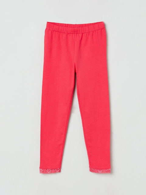 

max Girls Pink Solid Leggings