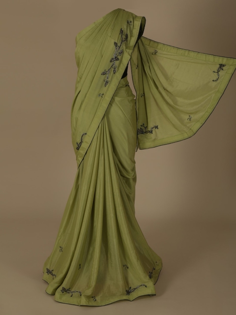 

Pothys Green Embellished Poly Georgette Saree