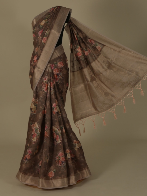 

Pothys Brown Woven Design Linen Blend Saree