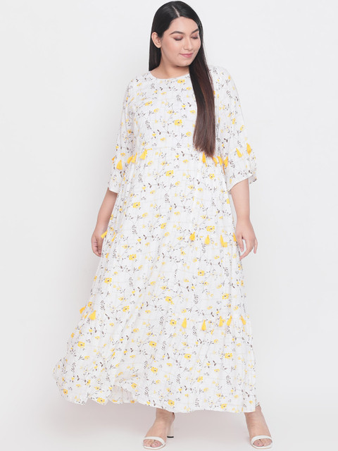 

Amydus Women White Printed Maxi Dress