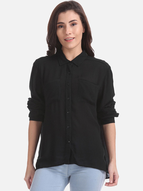 

Cherokee Women Black Solid Shirt Style Top