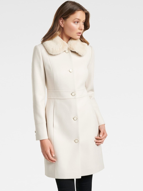 

Forever New Women Cream-Coloured Solid Trench Coat