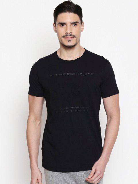 

Mufti Men Black Solid Round Neck T-shirt
