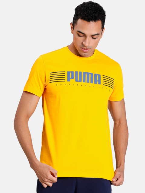 

Puma Men Yellow Printed Round Neck T-shirt