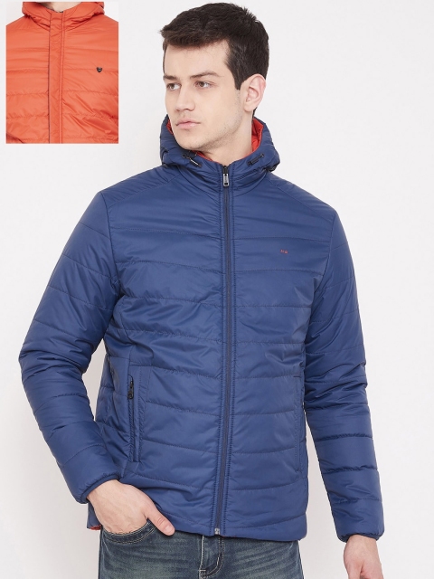 

Okane Men Blue Solid Reversible Padded Jacket