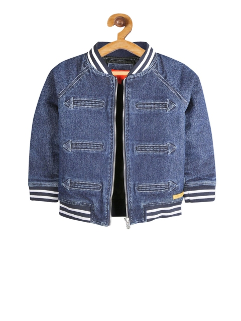 

Cherry Crumble Boys Blue Solid Denim Jacket