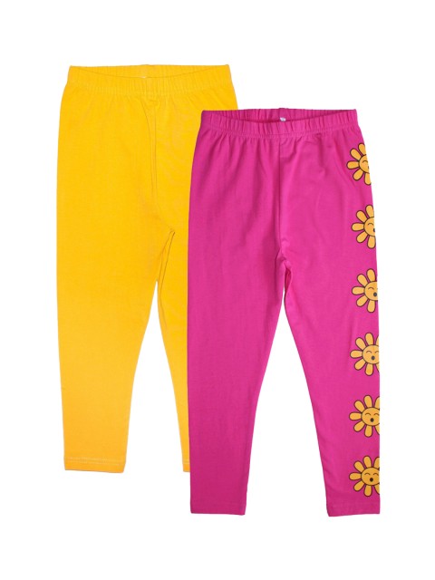 

KiddoPanti Girls Pack of 2 Ankle-Length Leggings, Yellow