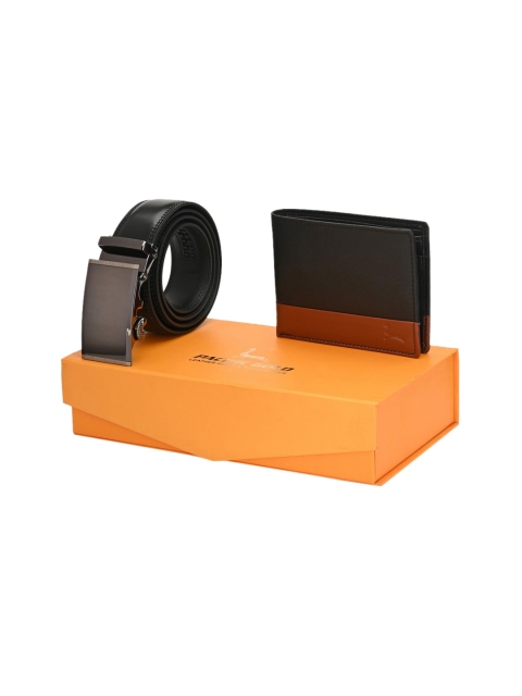 

Pacific Gold Men Black & Brown Leather Accessory Gift Set