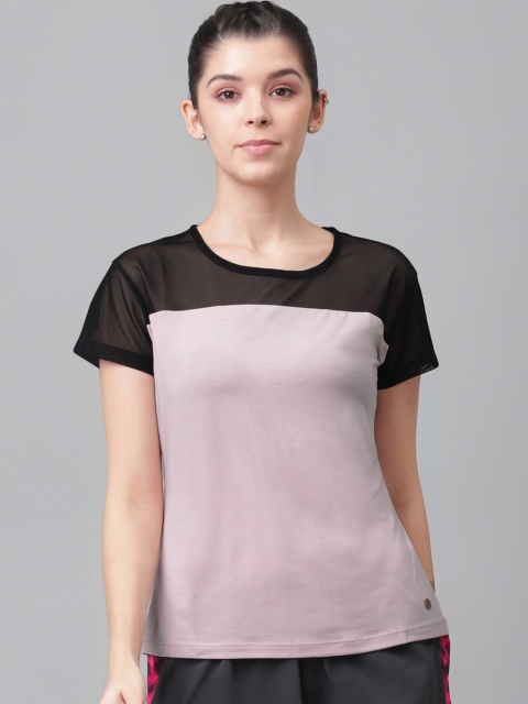 

ASICS Women Pink Colourblocked Round Neck T-shirt