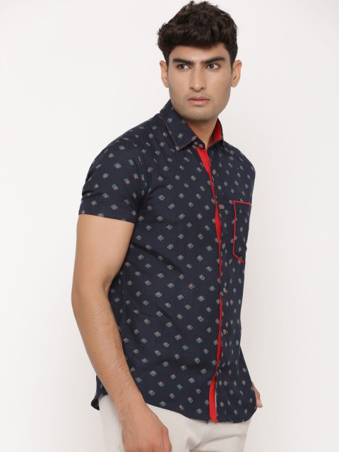 

Tistabene Men Blue & Red Slim Fit Printed Casual Shirt
