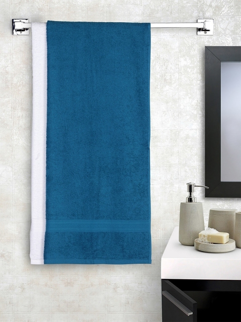 

Trident Unisex Set of 2 Blue & White Solid 400 GSM Bath Towels