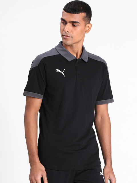

Puma Men Black Colourblocked Polo Collar TeamFINAL 21 Sideline Polo