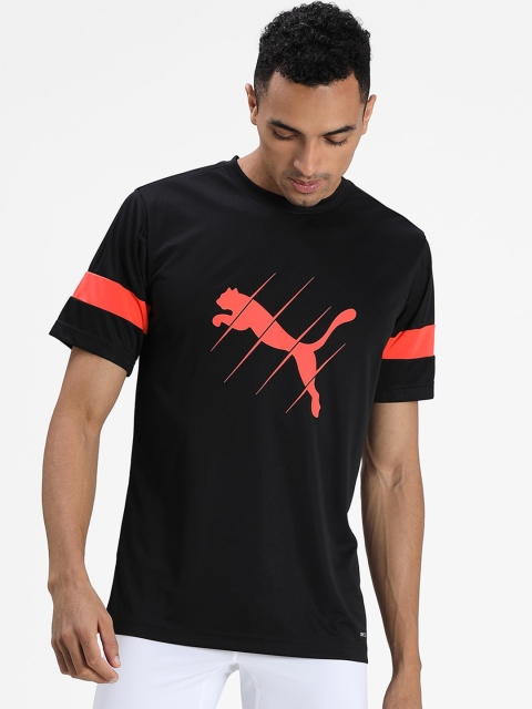 

Puma Men Black & Red Brand Logo Print ftblPLAY Logo Tshirt
