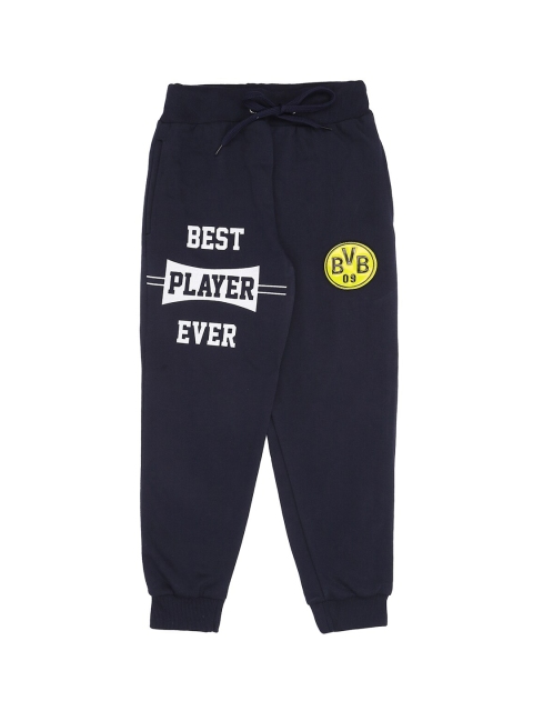 

RAINE AND JAINE Boys Navy Blue & White Printed Straight-Fit Joggers
