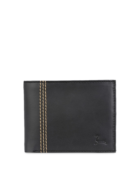 Pacific Gold Men Black Solid Two Fold Wallet