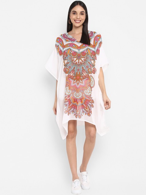 

Aditi Wasan Women White Printed Kaftan Dress