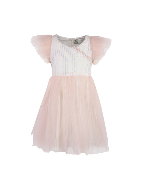 

A Little Fable Girls Multicoloured Self Design Fit and Flare Dress, Multi