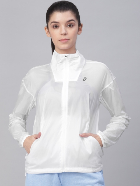 

ASICS Women White Solid Sporty Jacket