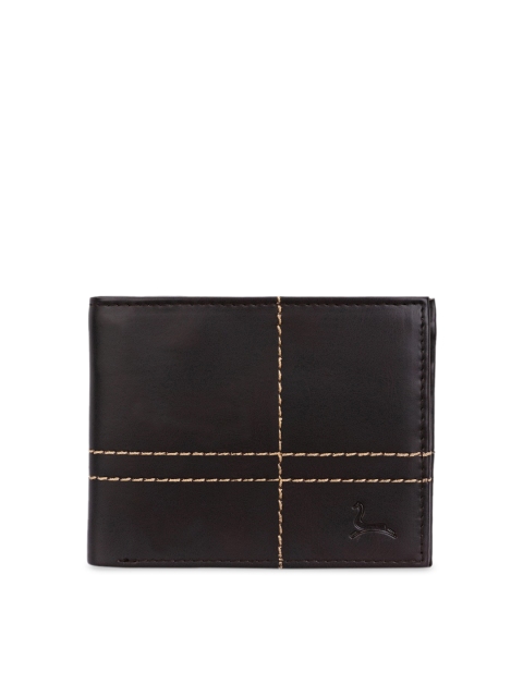 

Pacific Gold Men Brown Solid Two Fold Wallet