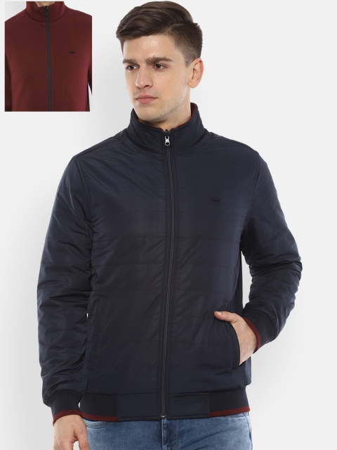 

Van Heusen Sport Men Maroon & Blue Solid Reversible Bomber