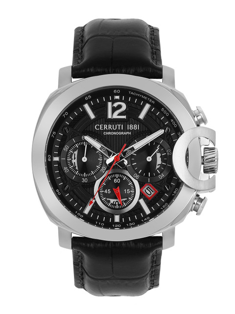 

Cerruti 1881 Men Black & Silver-Toned Analogue Watch CRA18108