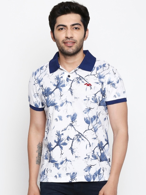 

Mufti Men White Printed Polo Collar T-shirt