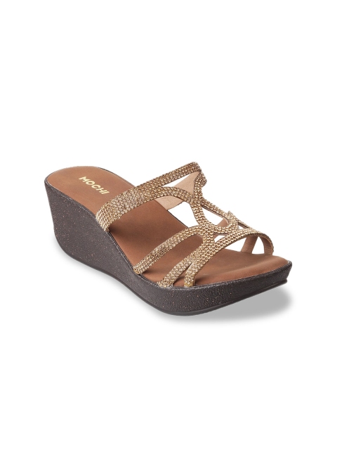 

Mochi Women Gold-Toned Embellished Wedges