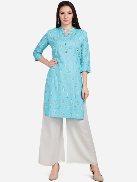 

SHAVYA Women Blue Printed Kurti with Palazzos