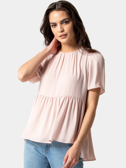

Forever New Women Pink Solid A-Line Top