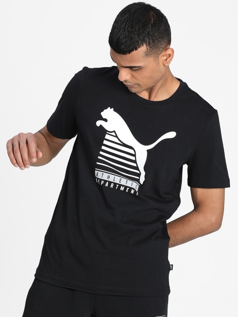 

Puma Men Black Printed Round Neck T-shirt