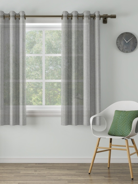 

DDecor Grey Self Design Window Curtain