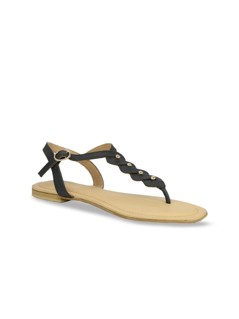 

Inc 5 Women Black Embellished T-Strap Flats