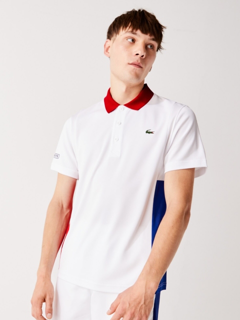 

Lacoste Men White Colourblocked Polo Collar T-shirt