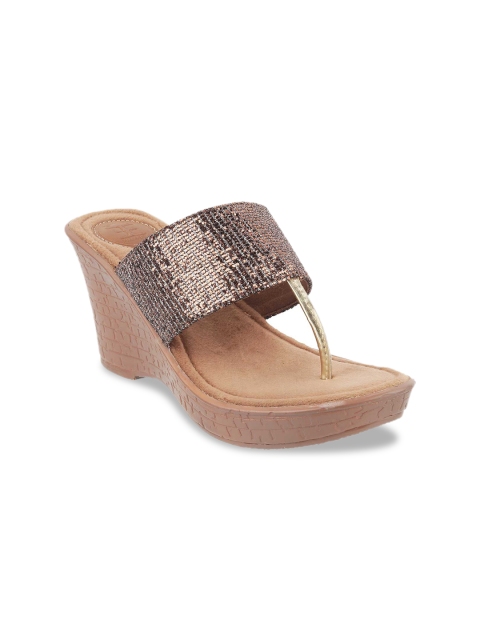 

Catwalk Women Bronze-Toned Embellished Wedges
