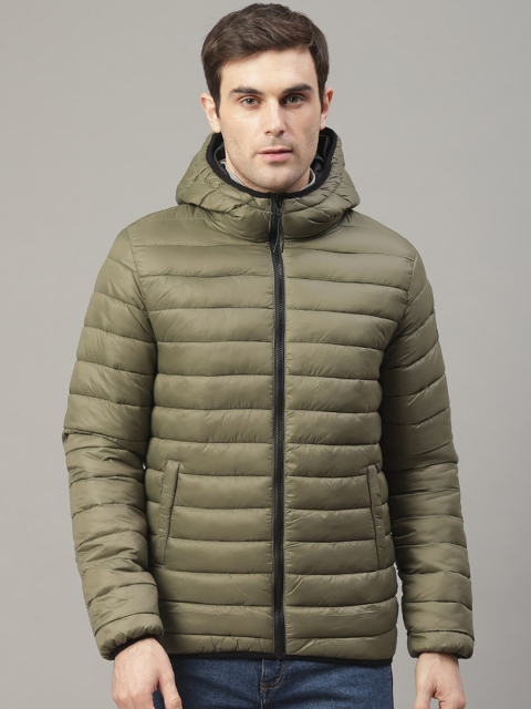 

LINDBERGH Men Green Solid Padded Jacket