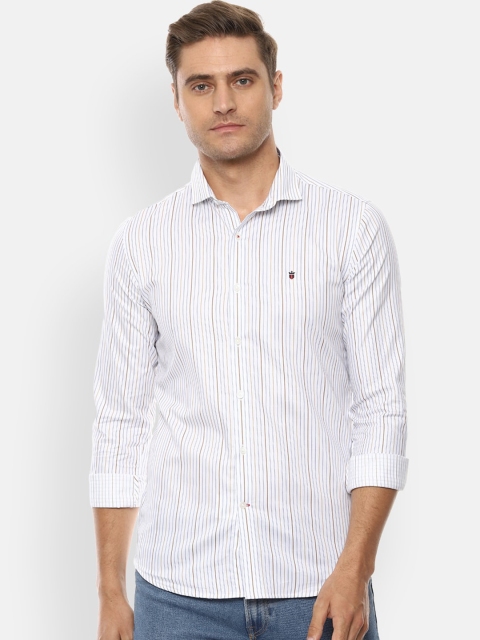 

Louis Philippe Sport Men White & Blue Slim Fit Striped Casual Shirt