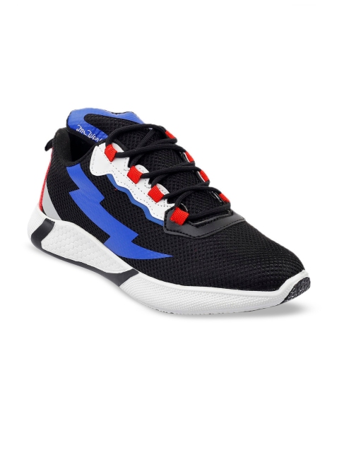 

mr.wonker Men Black Colourblocked Mesh Mid-Top Sneakers