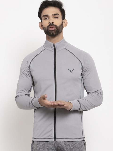 

Invincible Men Grey Solid Lightweight Sporty Jacket