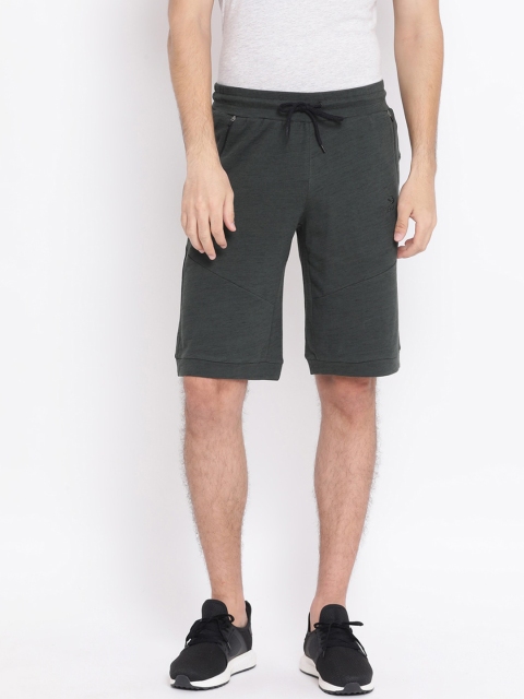 

Spolei Men Olive Green Solid Slim Fit Sports Shorts