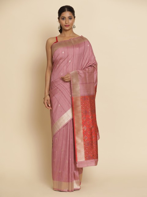 

Koskii Mauve Woven Design Saree