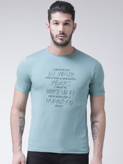 

Rex Straut Jeans Men Blue Printed Round Neck T-shirt