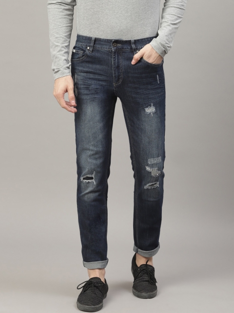 

LINDBERGH Men Blue Skinny Fit Mid-Rise Mildly Distressed Jeans