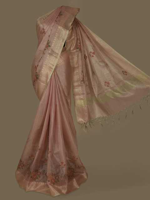 

Pothys Pink Printed Tissue Saree