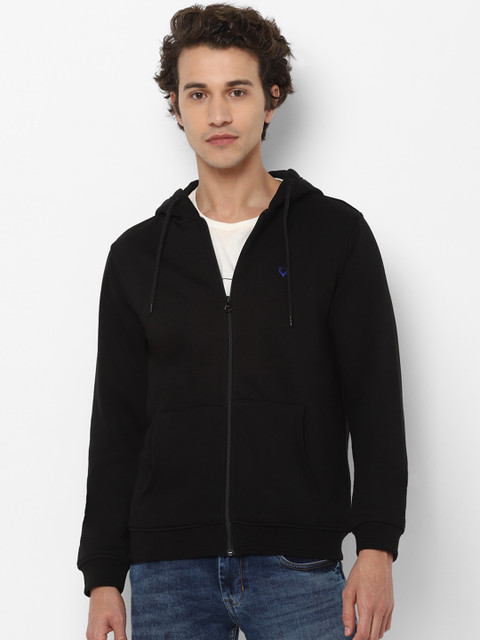

Allen Solly Men Black Solid Hooded Sweatshirt