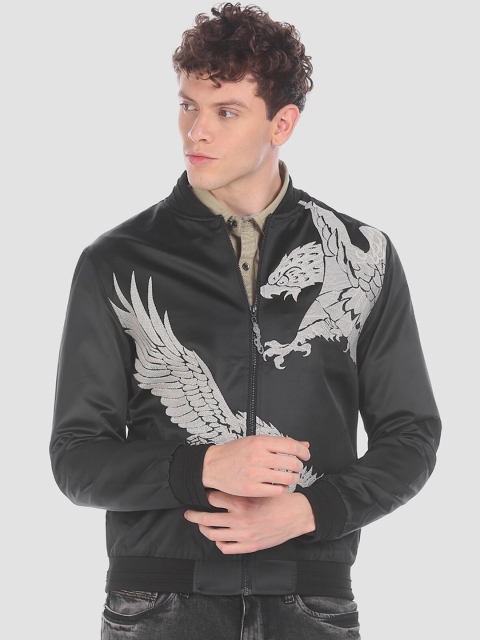 

Ed Hardy Men Black Printed Bomber