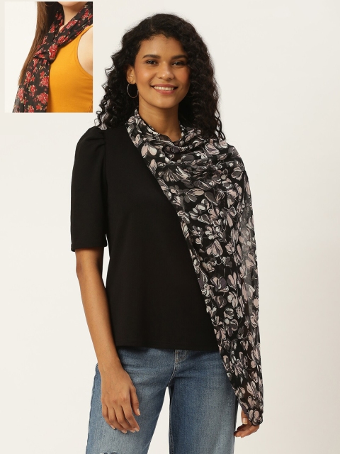 Trend Arrest Women Multicoloured Pack of 2 Printed Scarf, Multi