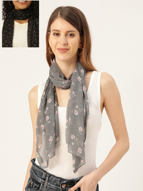 

Trend Arrest Women Set of 2 Grey & Black Printed Scarf