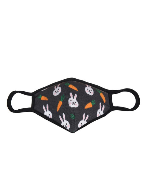 

Soxytoes Kids Grey Printed Reusable 4-Ply Knitted Cloth Mask