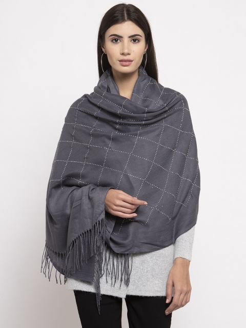 

Global Republic Women Grey & White Checked Stole